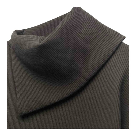 🤎 ZARA Brown Asymmetric Funnel Neck Tunic Dress – Size L | Made in Morocco - Picture 2 of 5